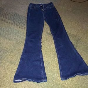 Dark blue denim bell bottom jeans size 24 brand vervet.